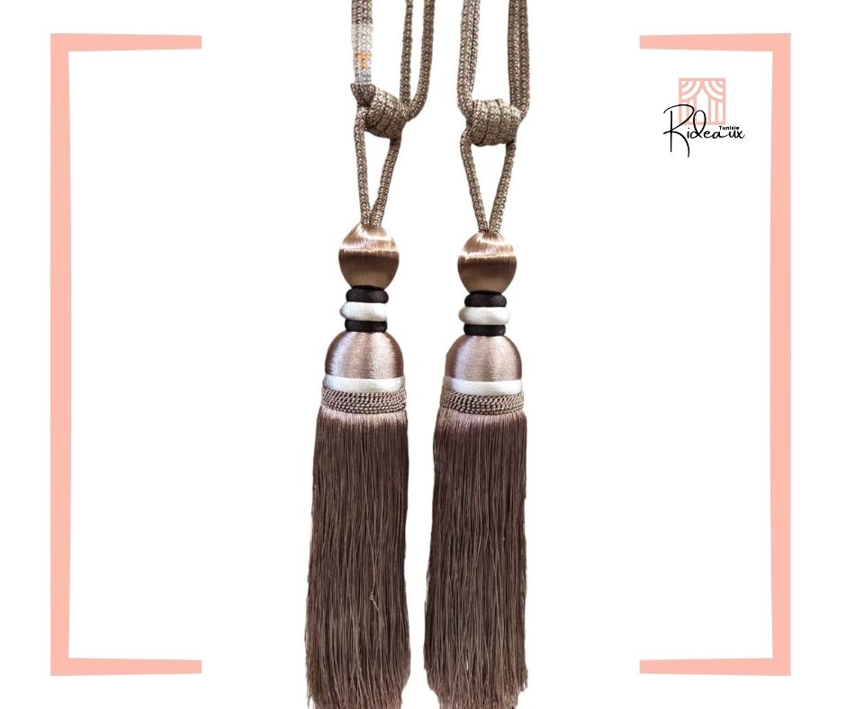 1 paire d'embrasses pompons Bronze