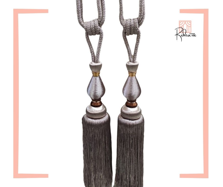 1 paire d'embrasses pompons Bronze