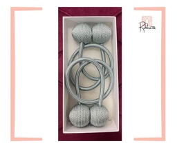2 pièces embrasses de rideaux argent