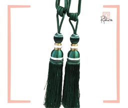 [V5] 1 paire d'embrasses pompons vert