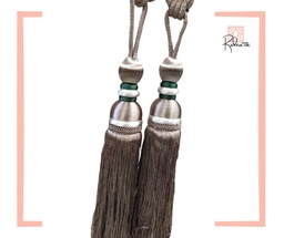 [A21-07EMBV4] 1 paire d'embrasses pompons bronze